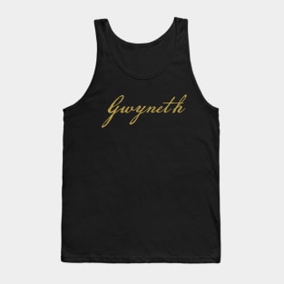 Gwyneth Typography Gold Script Tank Top
